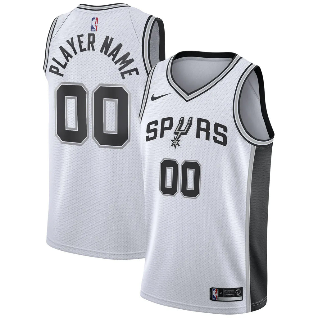 custom player Nike Spurs White Jersey