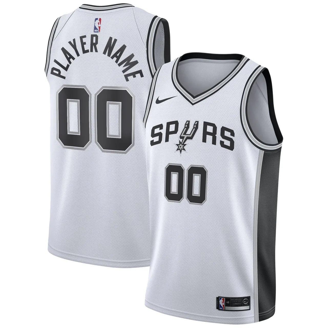 custom player Nike Spurs White Jersey