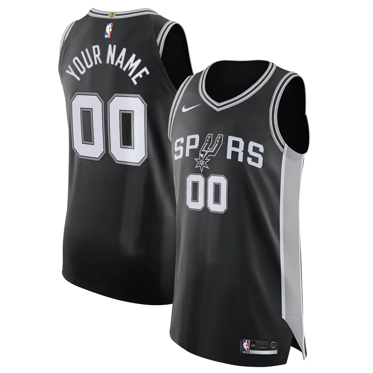 nike statement Spurs Black Custom Jersey