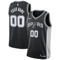 nike personalized Spurs Black Custom Jersey