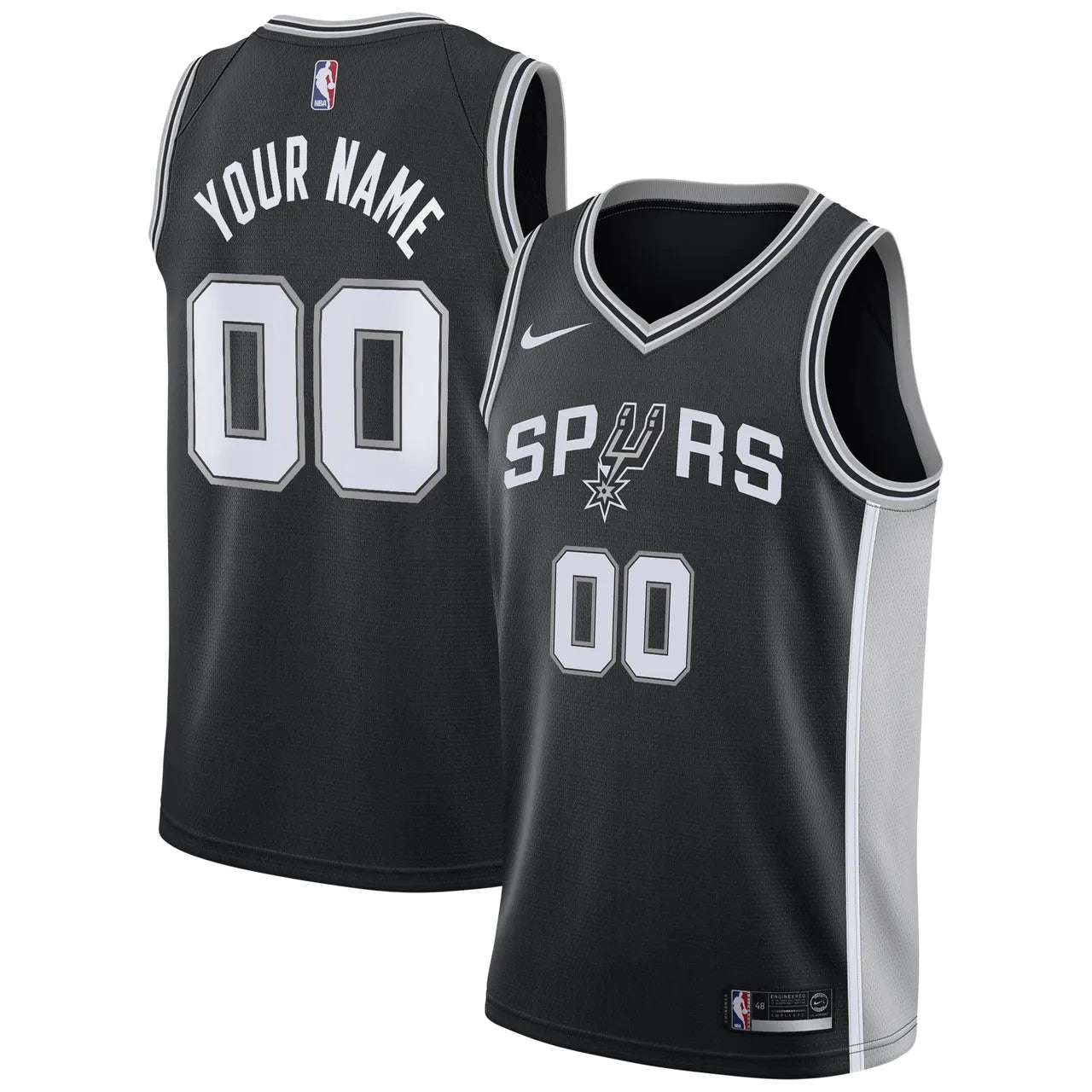 nike personalized Spurs Black Custom Jersey