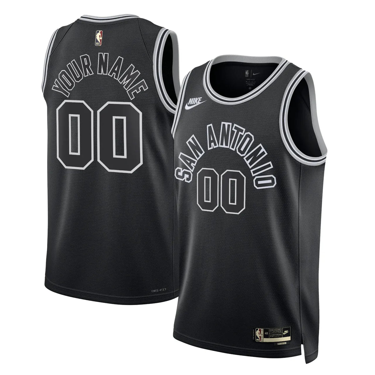 Nike Spurs Black Jersey Custom