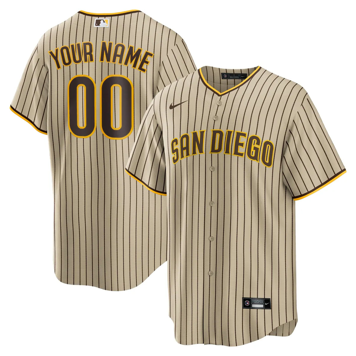 nike Padres Custom Pinstripe Jersey