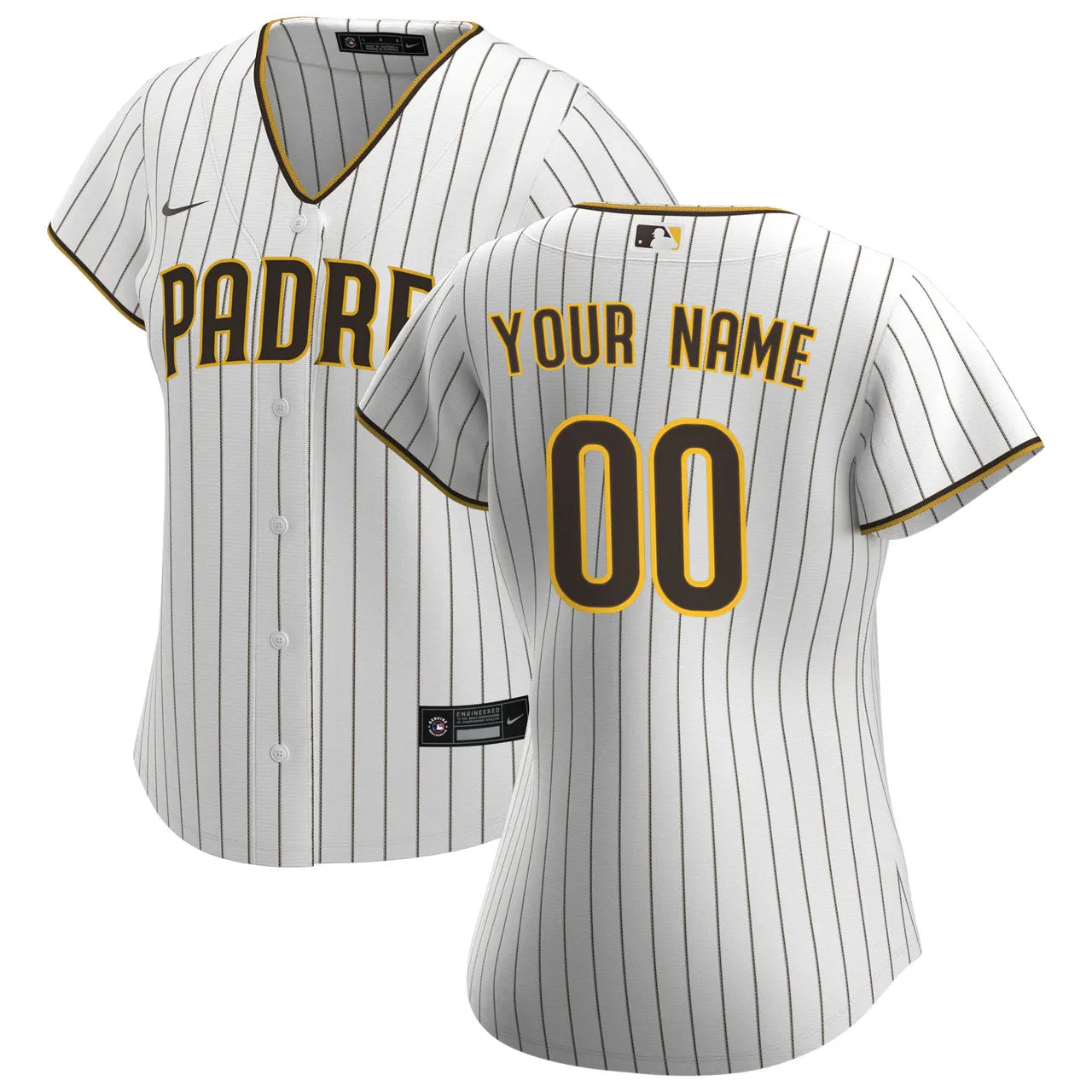 nike Padres White Pinstripe Custom Jersey - Hình 2