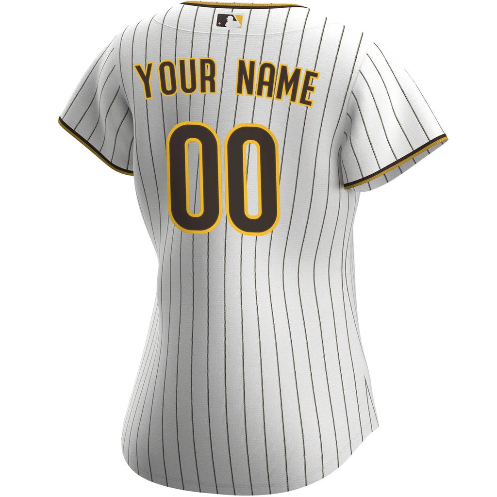 nike Padres White Pinstripe Custom Jersey - Hình 4