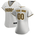 nike custom Padres White Pinstripe Jersey