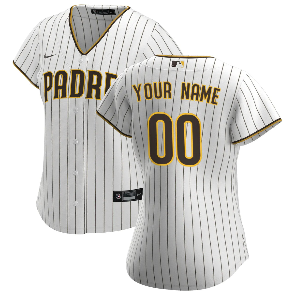nike Padres White Pinstripe Custom Jersey