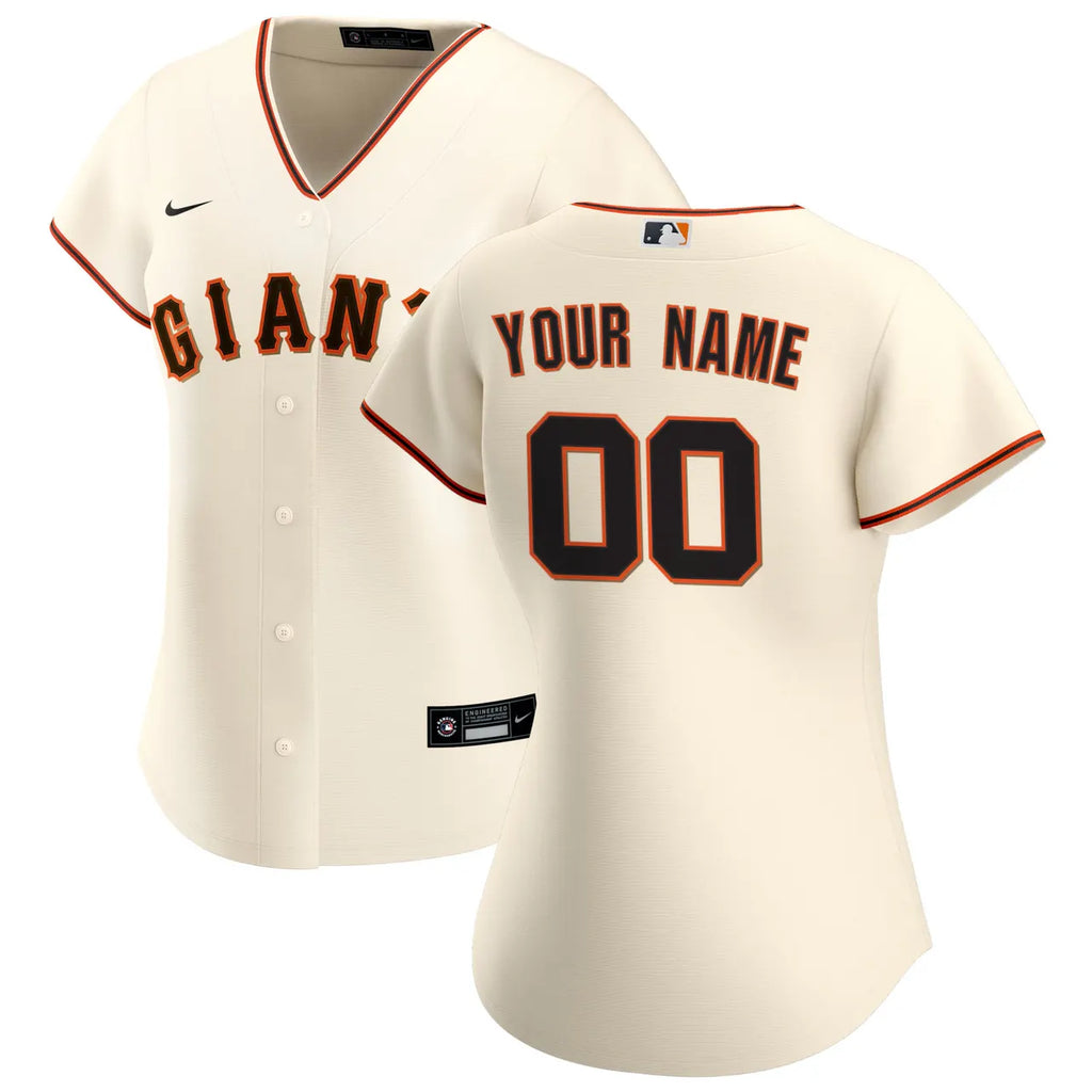 personalize Nike Giants Cream Custom Jersey - Hình 2