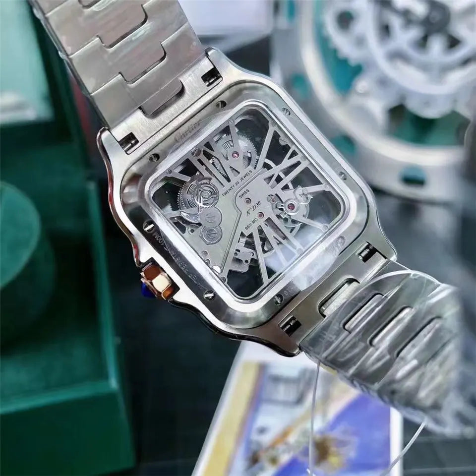 steel Cartier Santos Skeleton - Hình 3