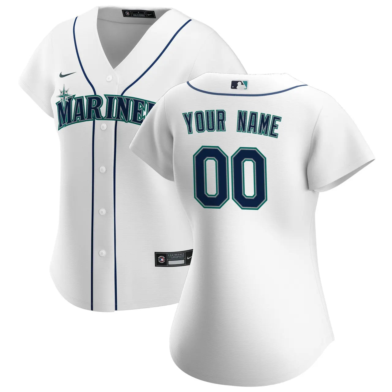 nike Mariners White Personalized Jersey - Hình 2