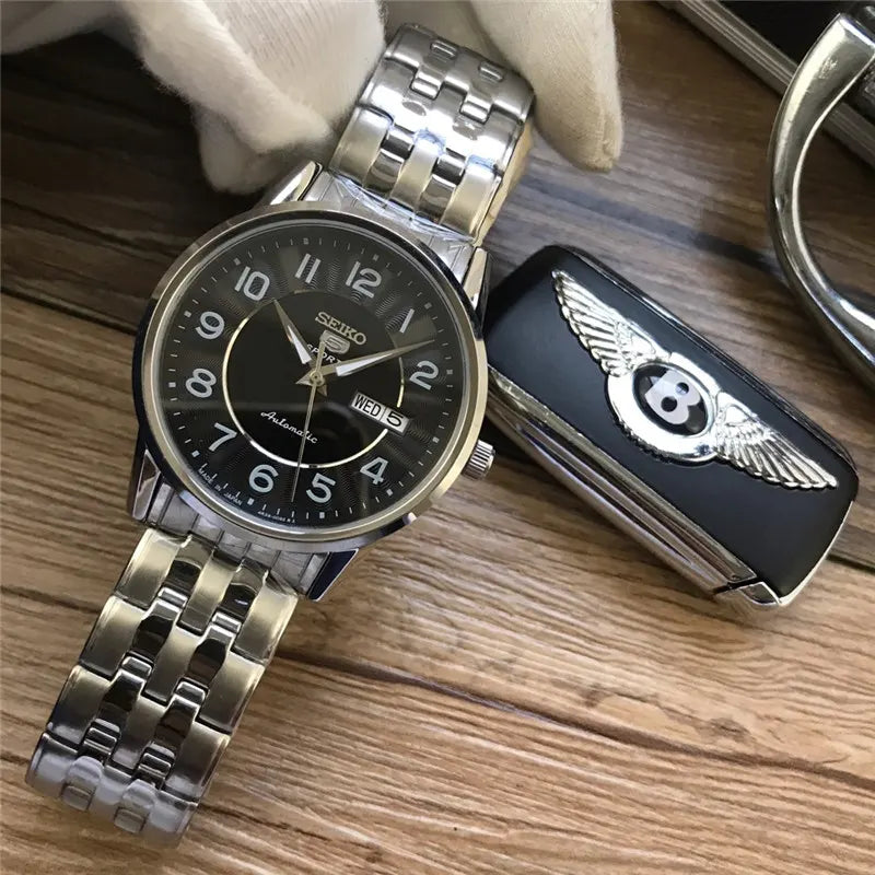 sports Seiko Black Dial Watch - Hình 7