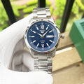 stainless Seiko 5 Blue Dial Watch