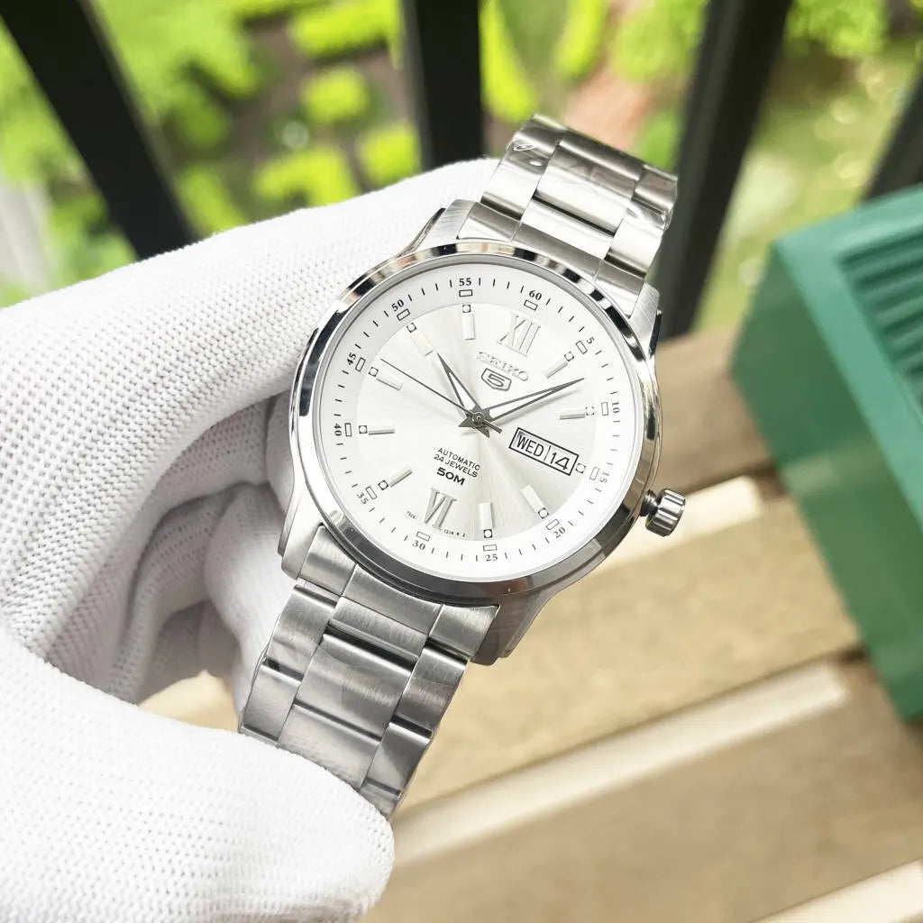 Seiko 5 Silver Dial Watch - Hình 2