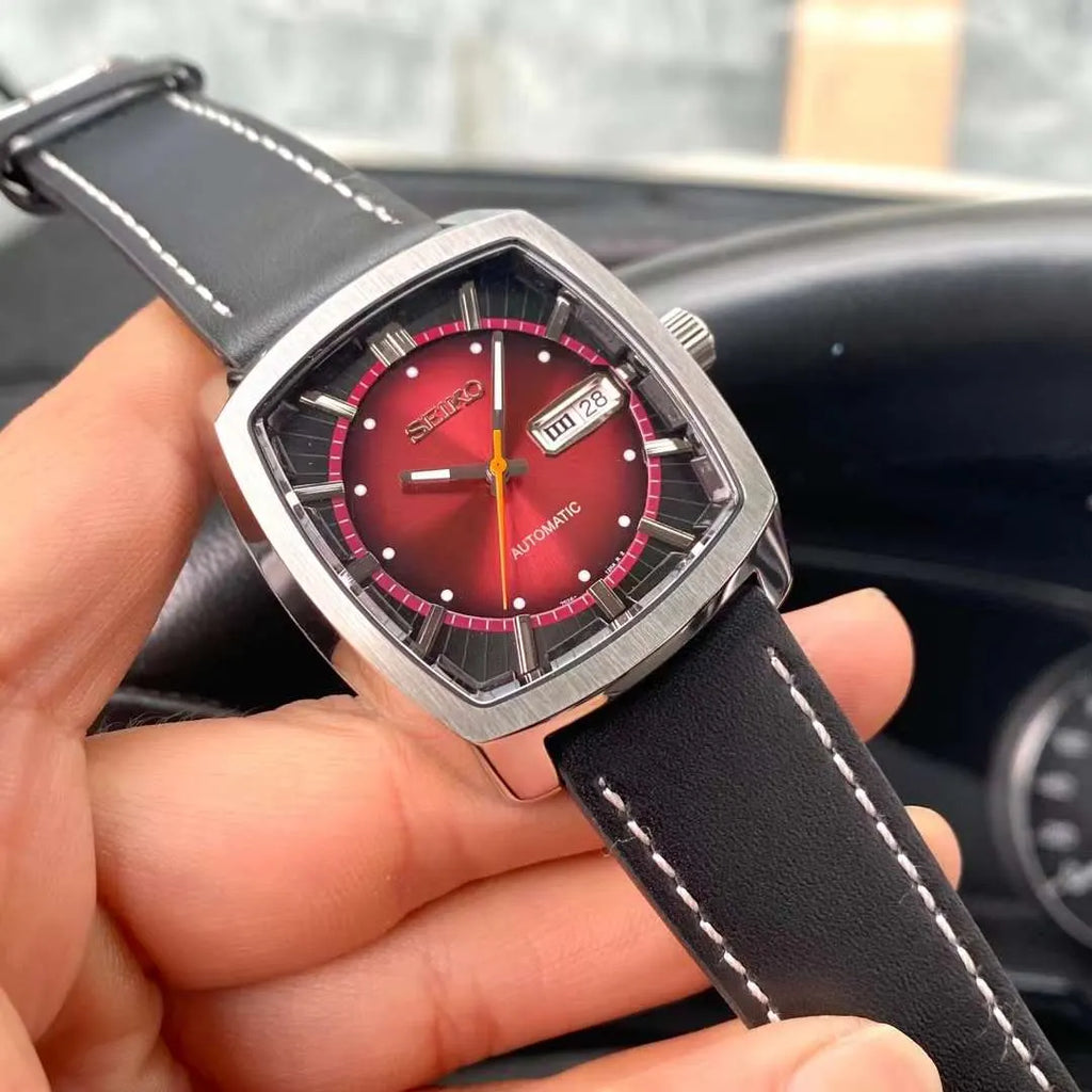 automatic Seiko Red Dial Watch - Hình 3