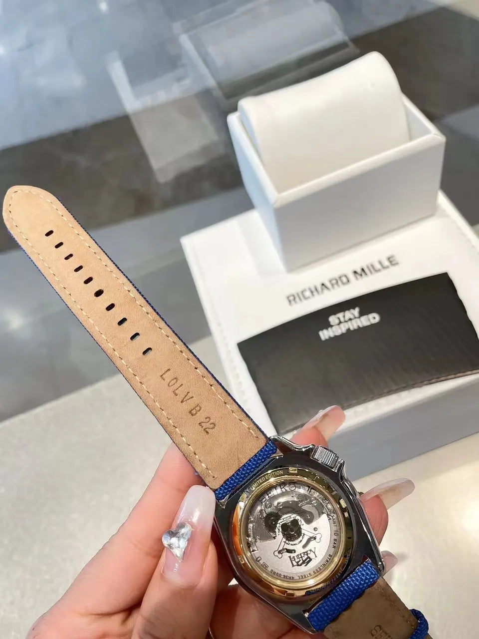 Seiko Black Leather Automatic Watch