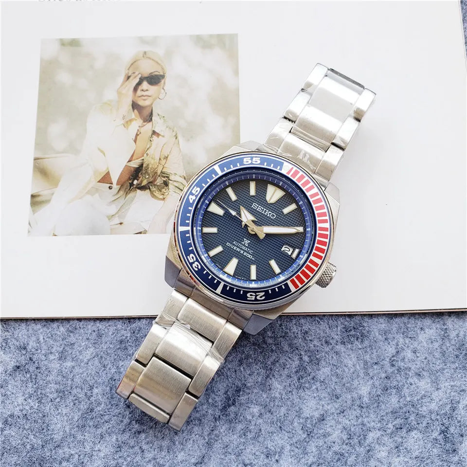Seiko Blue Red Bezel - Hình 3