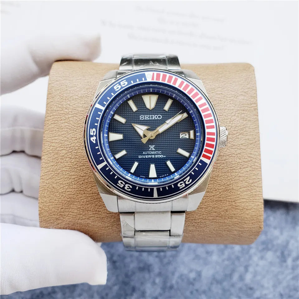 Seiko Blue Red Bezel