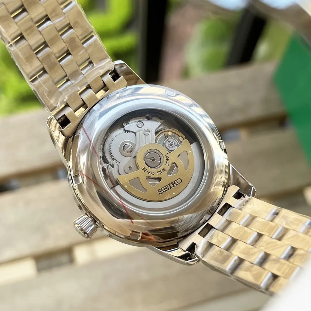 silver Seiko Presage Open Heart - Hình 5