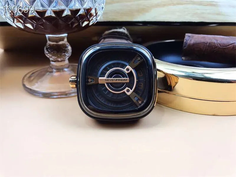 m2 SevenFriday Brown Leather Watch - Hình 6