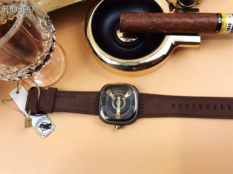 m2 SevenFriday Brown Leather Watch - Hình 5