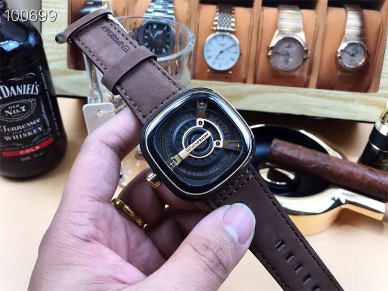 m2 SevenFriday Brown Leather Watch - Hình 8