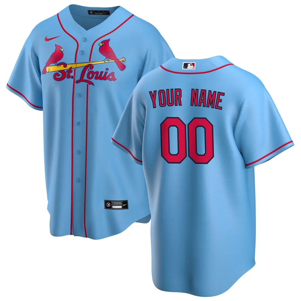 st Cardinals Light Blue Custom Jersey