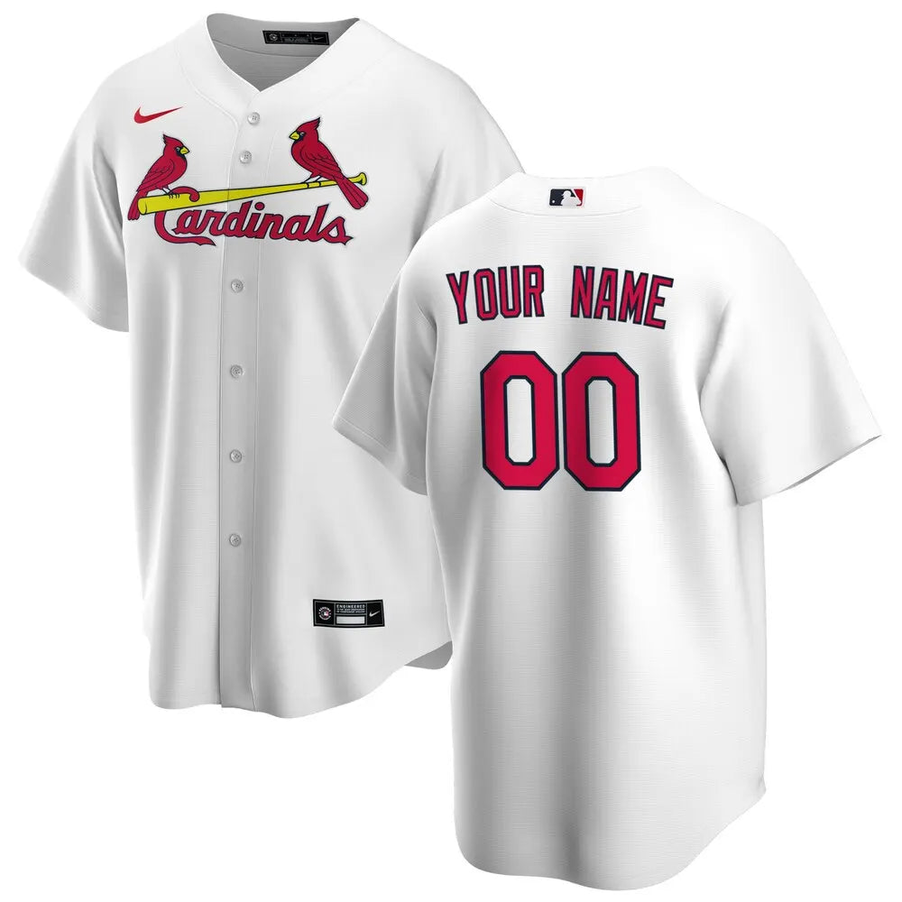 nike mlb Cardinals White Custom Jersey