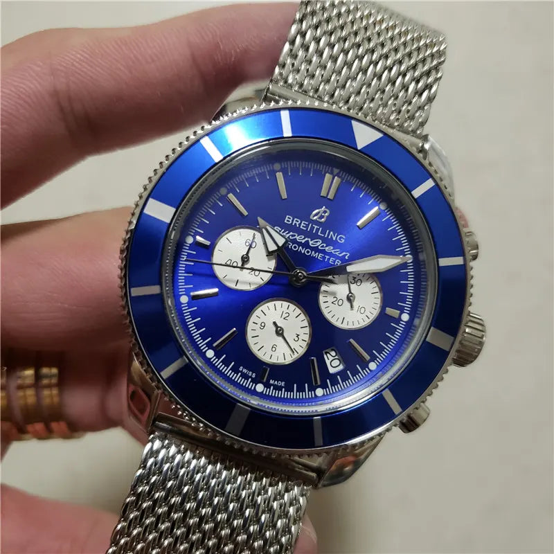 Breitling Blue Chronograph Steel - Hình 2