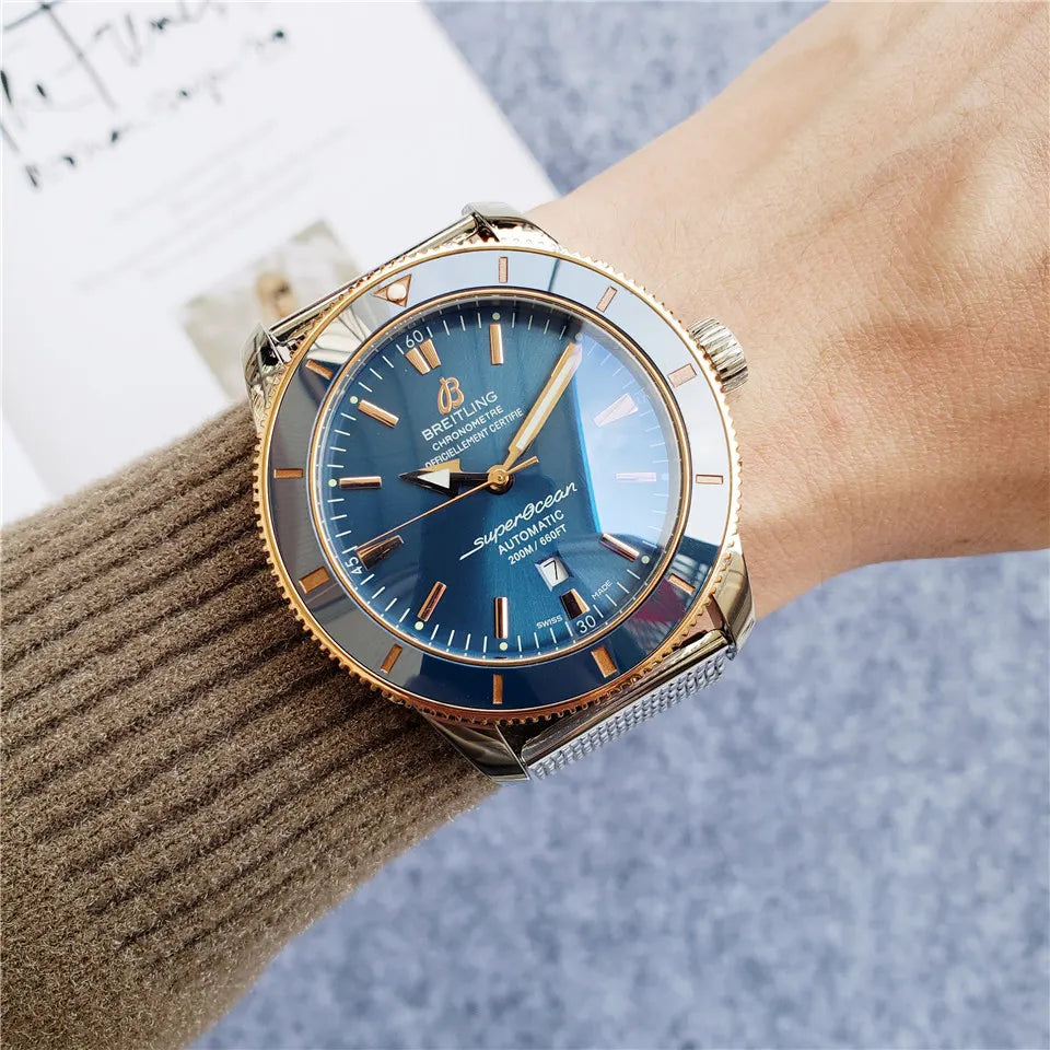 Breitling Blue Dial Mesh - Hình 2