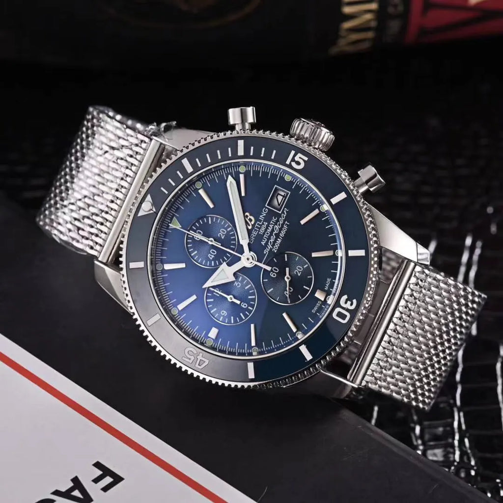 Breitling Steel Mesh Chronograph - Hình 6