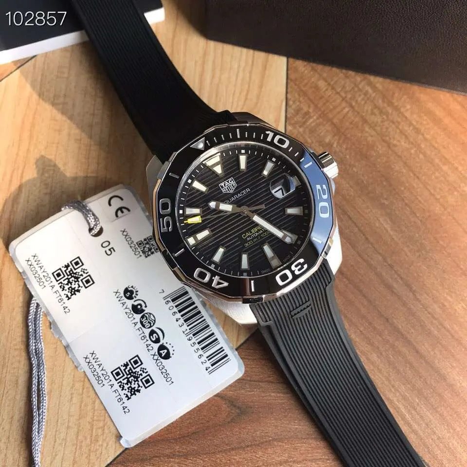 TAG Heuer Aquaracer Blue Rubber Strap - Hình 4