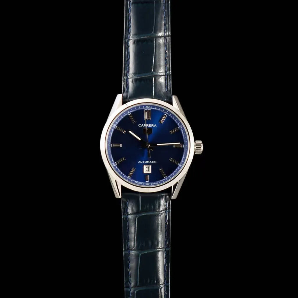 leather Tag Heuer Carrera Blue - Hình 2