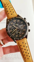 Tag Heuer Black Tan Leather