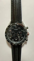tag Carrera Black Leather Chronograph
