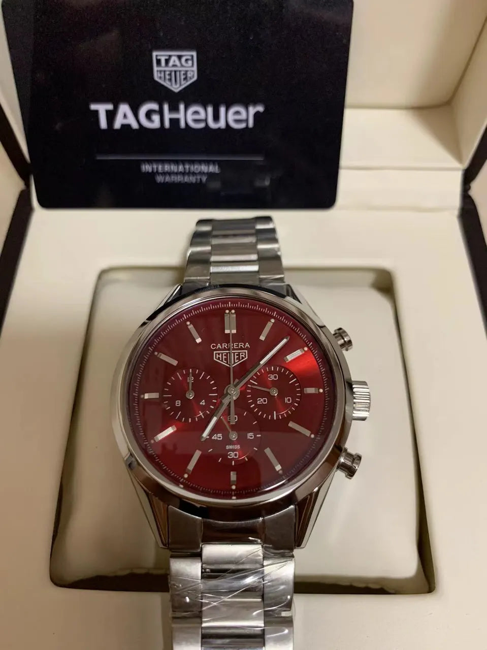 TAG Heuer Red Dial Chronograph - Hình 3