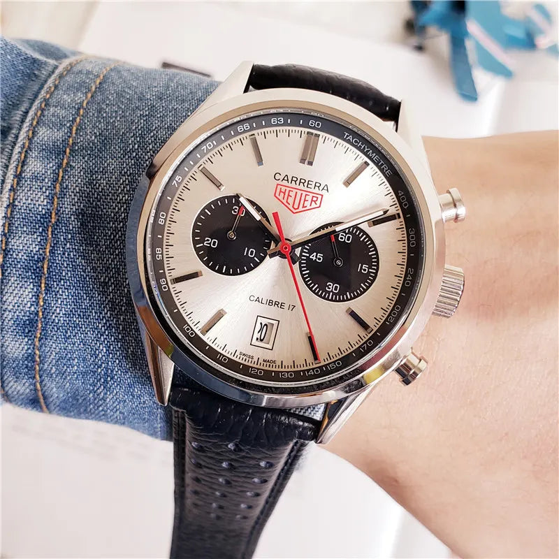 black Tag Heuer Carrera Silver Dial