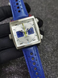 monaco Tag Heuer Blue Leather