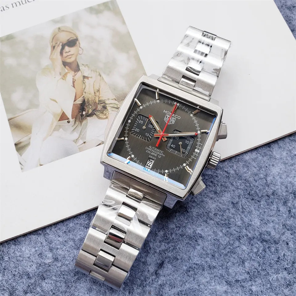 stainless TAG Heuer Monaco Grey Dial - Hình 2