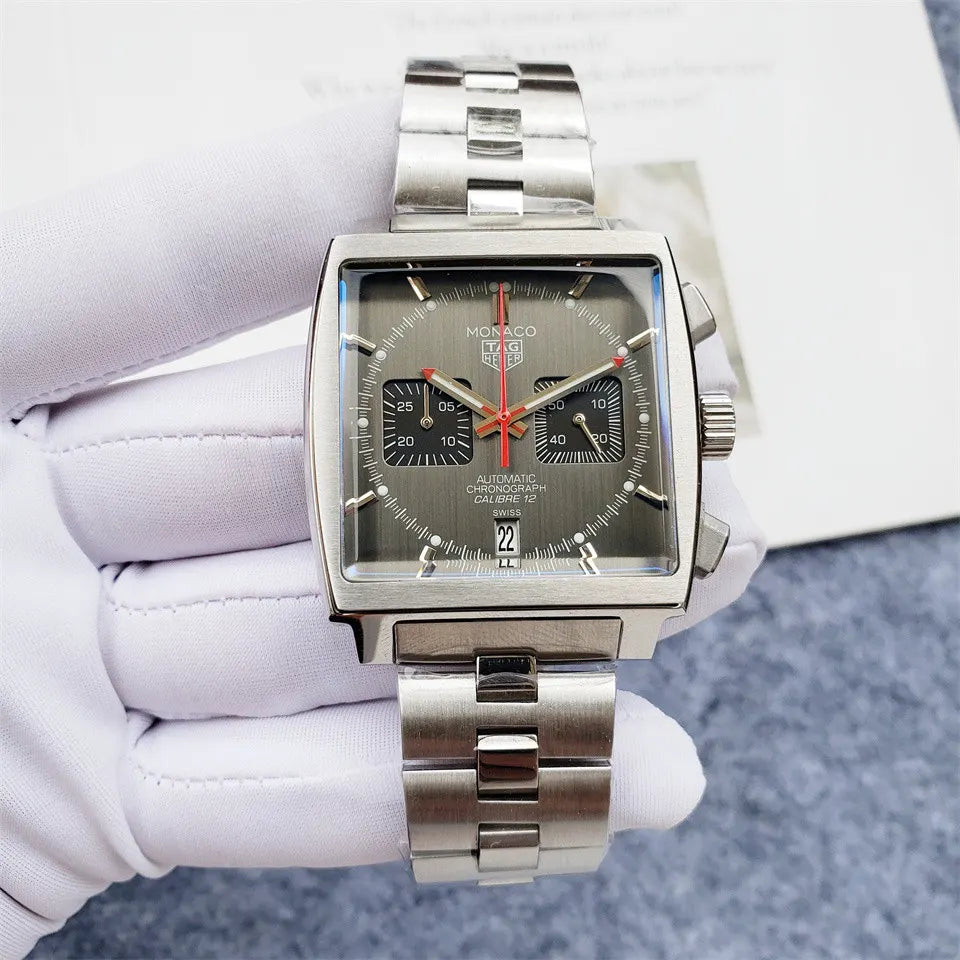 stainless TAG Heuer Monaco Grey Dial - Hình 3