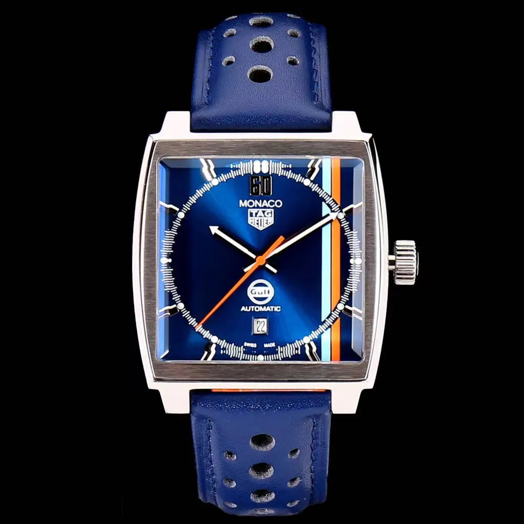 leather TAG Heuer Monaco Blue - Hình 3