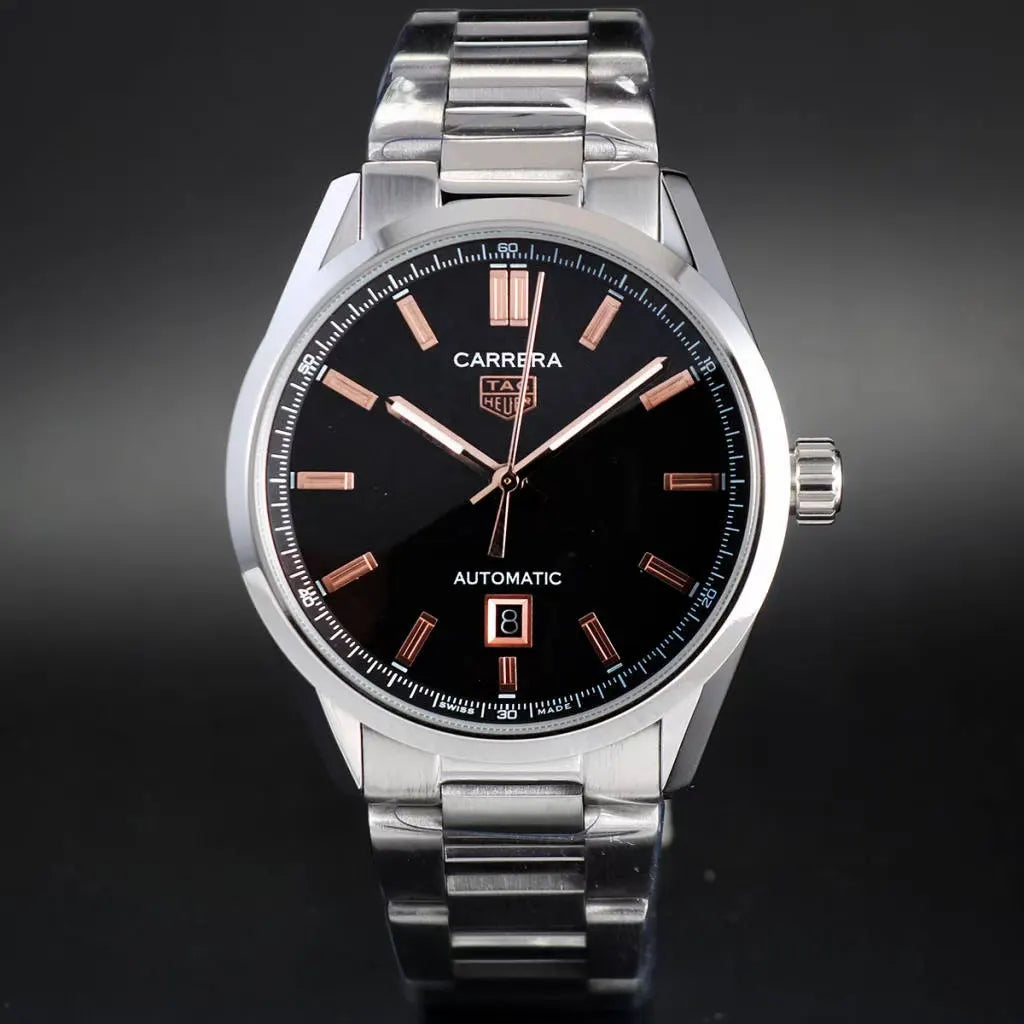 stainless Tag Heuer Carrera Black Dial