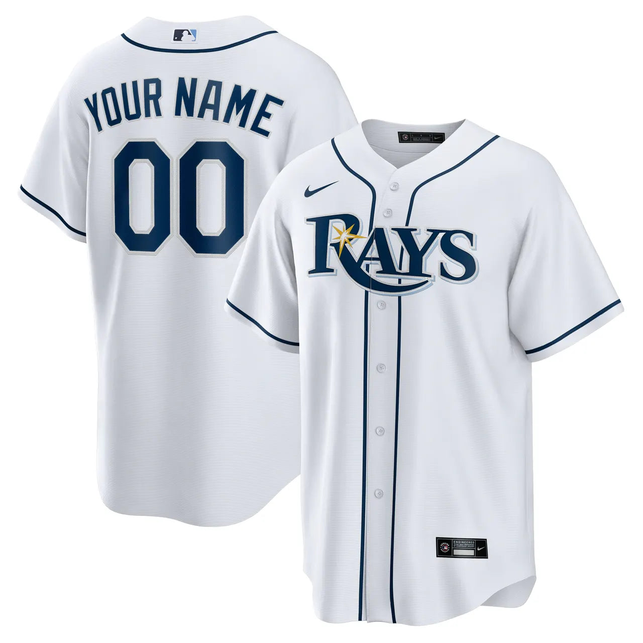 Nike Rays White Home Custom Jersey