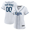 Rays White Custom Jersey Women's