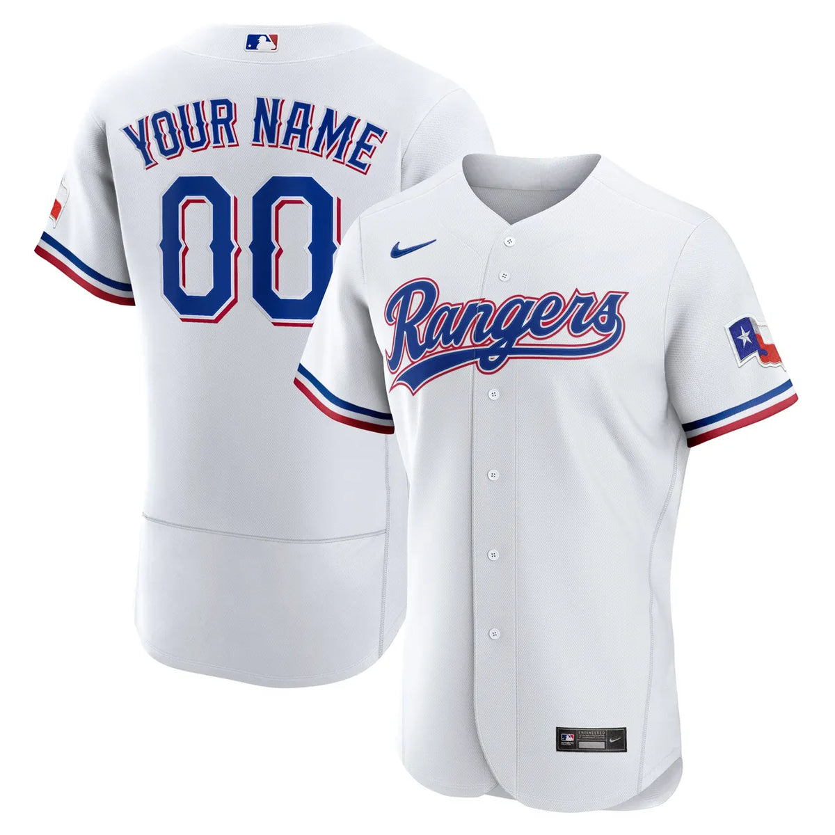 Rangers White Custom Jersey nike