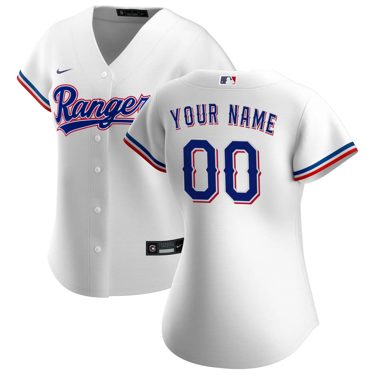 Rangers White Custom Women's Jersey