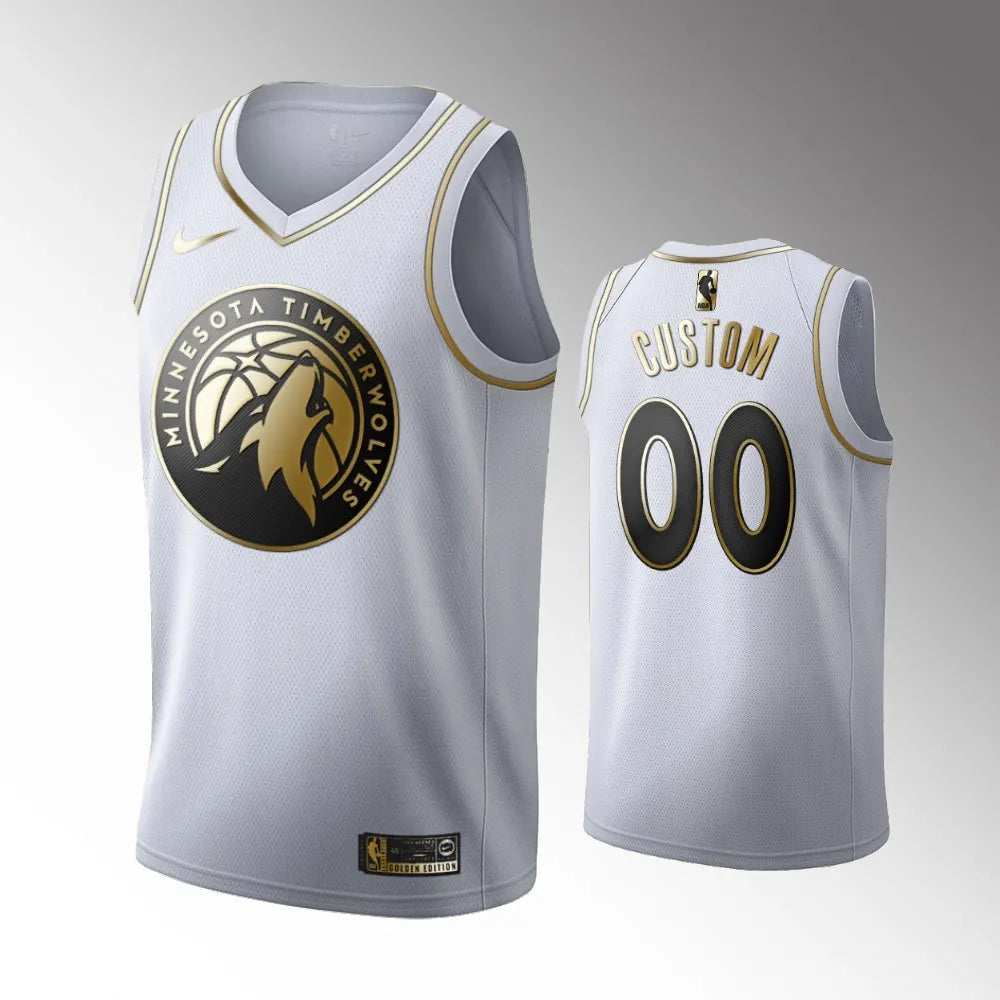 Timberwolves Custom White Jersey