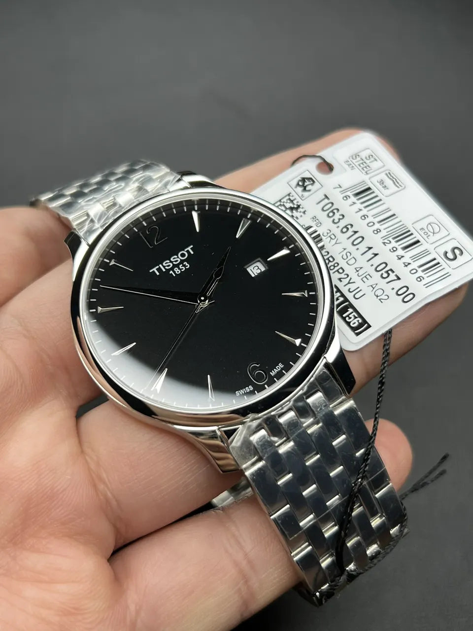 Tissot Black Dial Watch - Hình 7