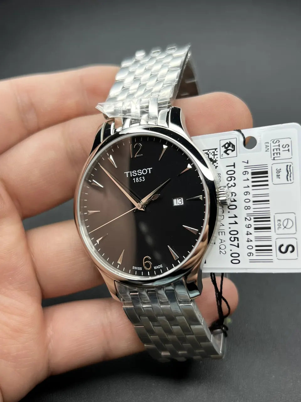 Tissot Black Dial Watch - Hình 6