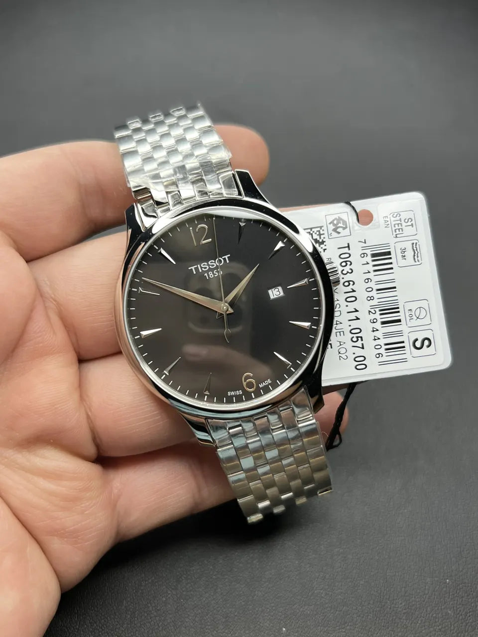 Tissot Black Dial Watch - Hình 8