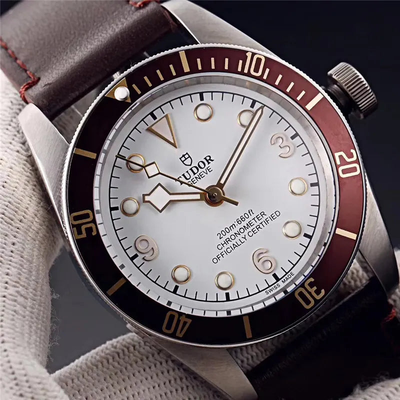 Tudor Burgundy Leather Watch